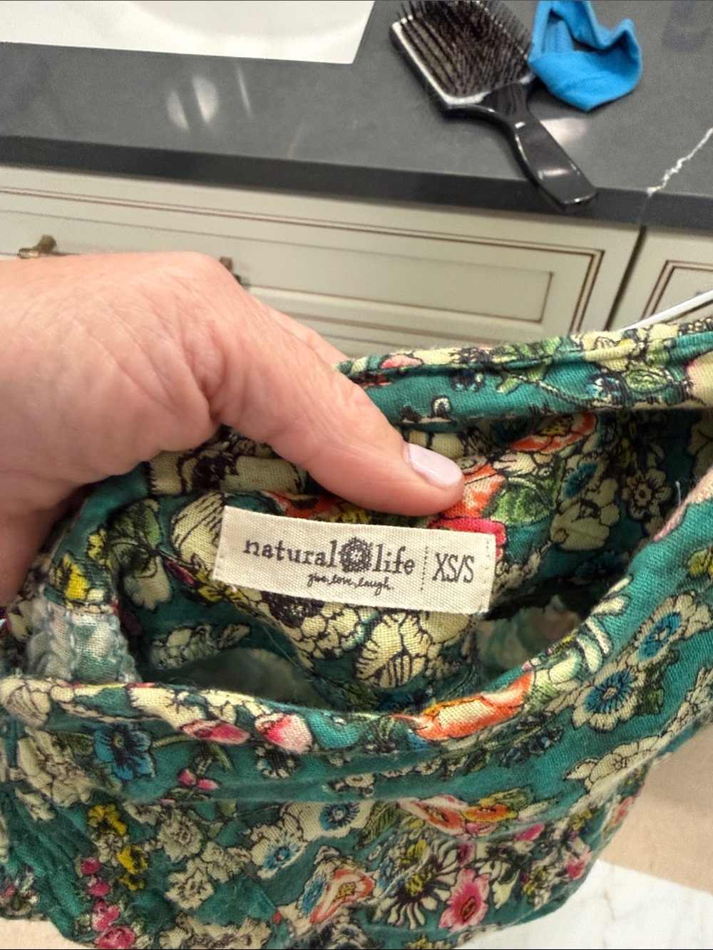Turquoise/Green Floral Smocked Waist Maxi Skirt from Natural Life - Picture 6 of 6